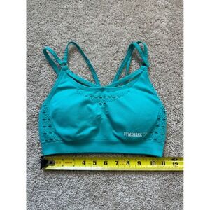 Gymshark Teal Sports Bra Seamless Padded Strappy Back Activewear